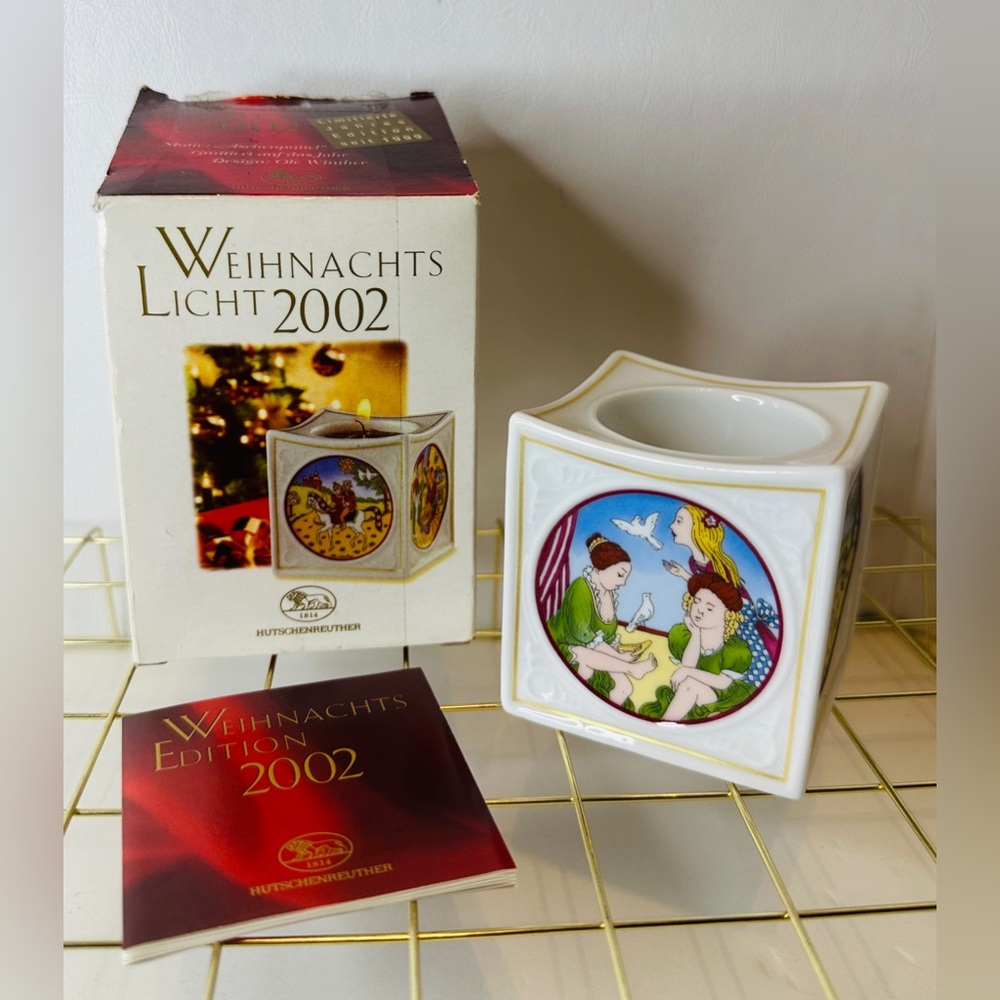 Vintage 2002 Hutschenruther Christmas Tablelight Porcelain Votive Candle Holder